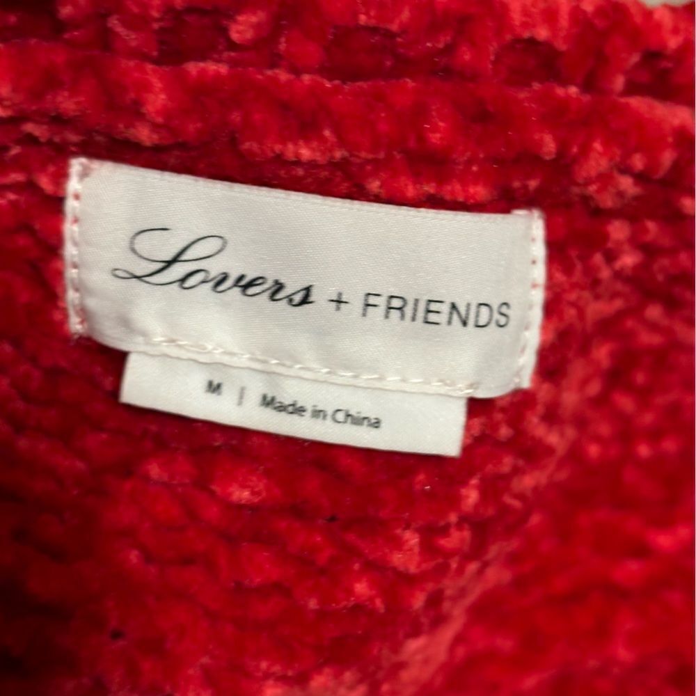 LOVERS + FRIENDS Riner Chenille Sweater Revolve Red- Size Medium - Picture 6 of 10